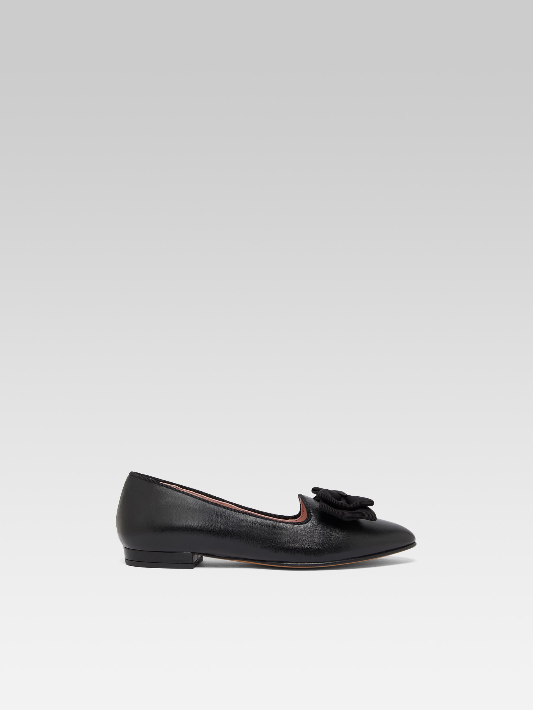 Marquis - Ballerines à noeud cuir noir - Image numéro 1