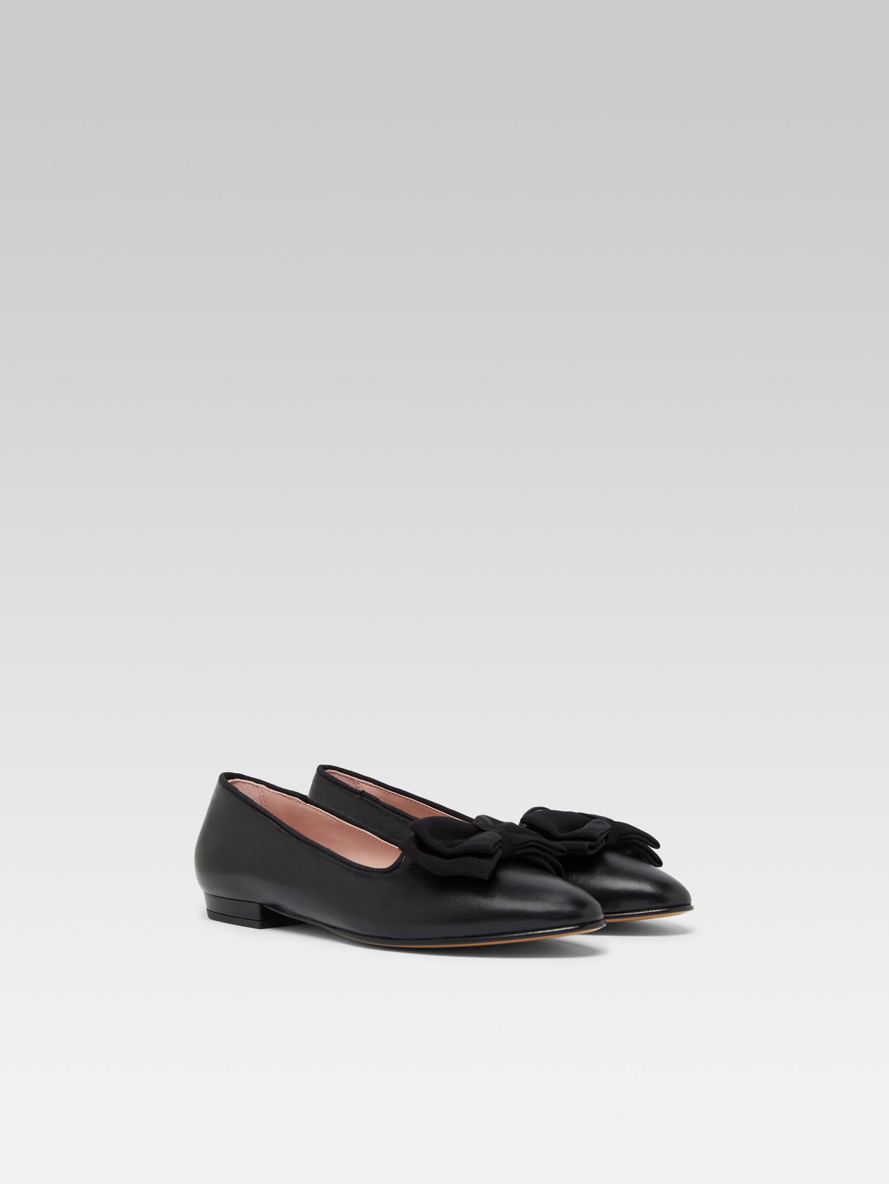 Marquis - Ballerines à noeud cuir noir - Image numéro 7