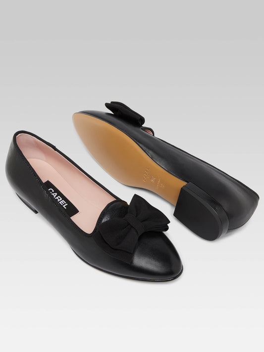 Marquis - Ballerines à noeud cuir noir - Image numéro 6