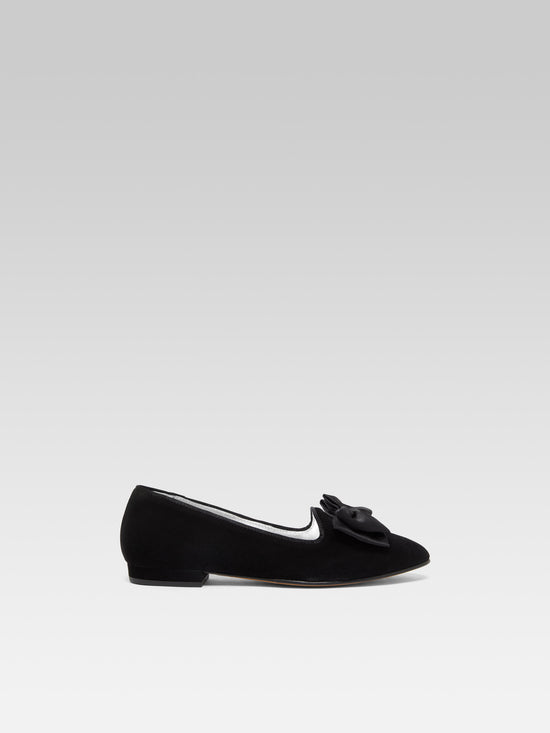 carel Marquis - Ballerines à noeud cuir velours noir