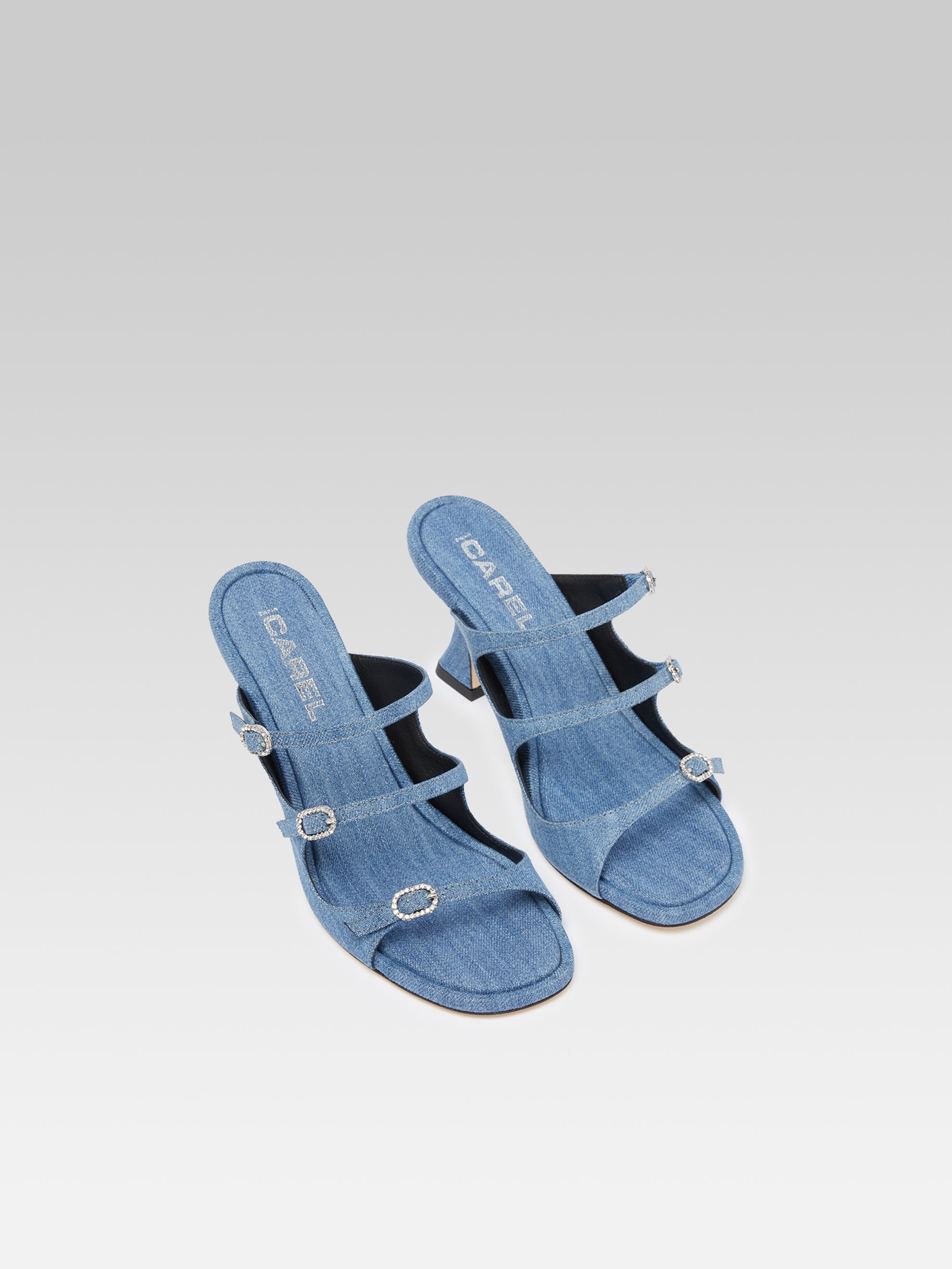 Kitty - Mules tissu jean bleu - Image numéro 2