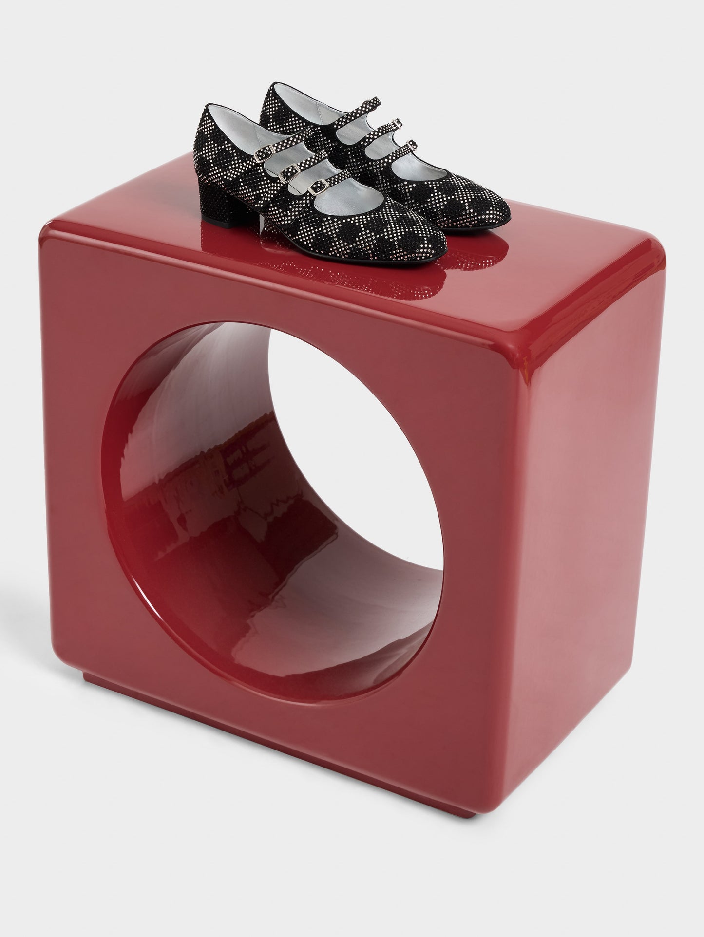 Kina - Black suede leather Mary Janes pumps embellished with crystals by Swarovski®