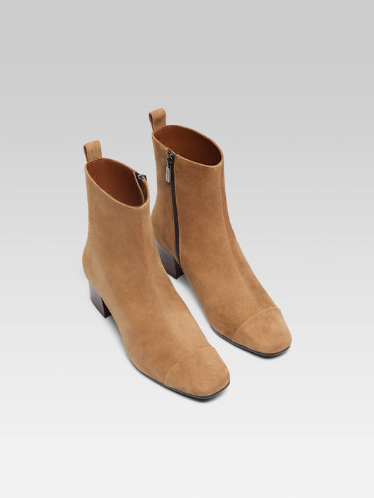 Estime - Hazelnut suede leather ankle boots - Image number 2