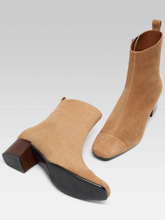 Estime - Hazelnut suede leather ankle boots - Image number 3