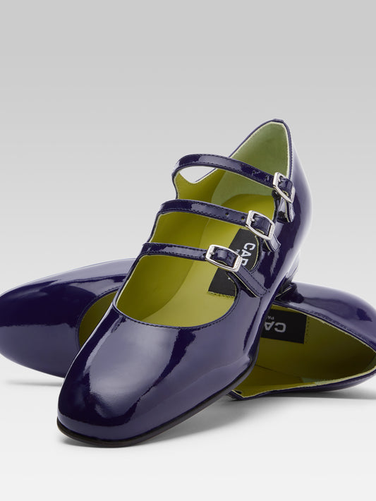Ariana - Ballerines babies cuir verni bleu marine - Image numéro 2