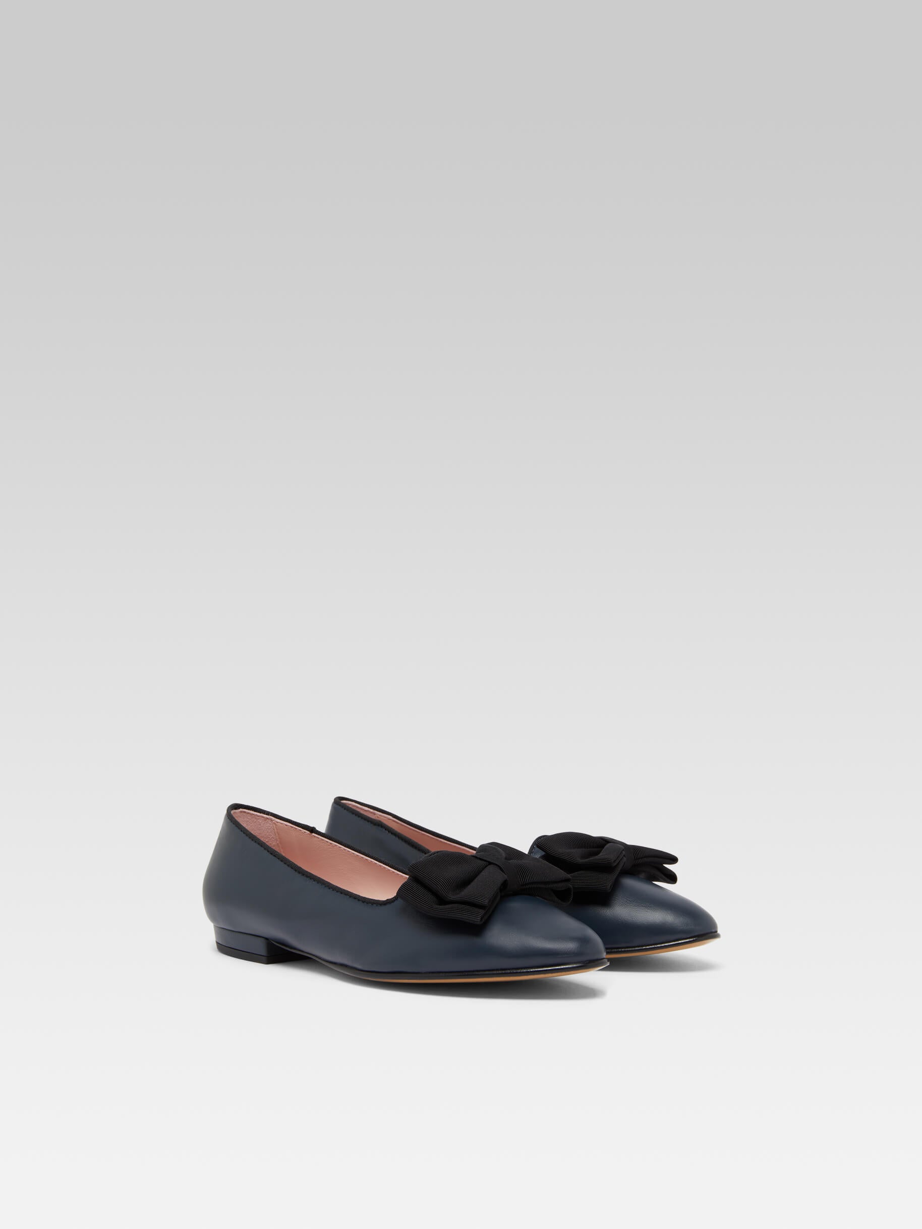 Marquis - Ballerines à noeud cuir bleu marine - Image numéro 5