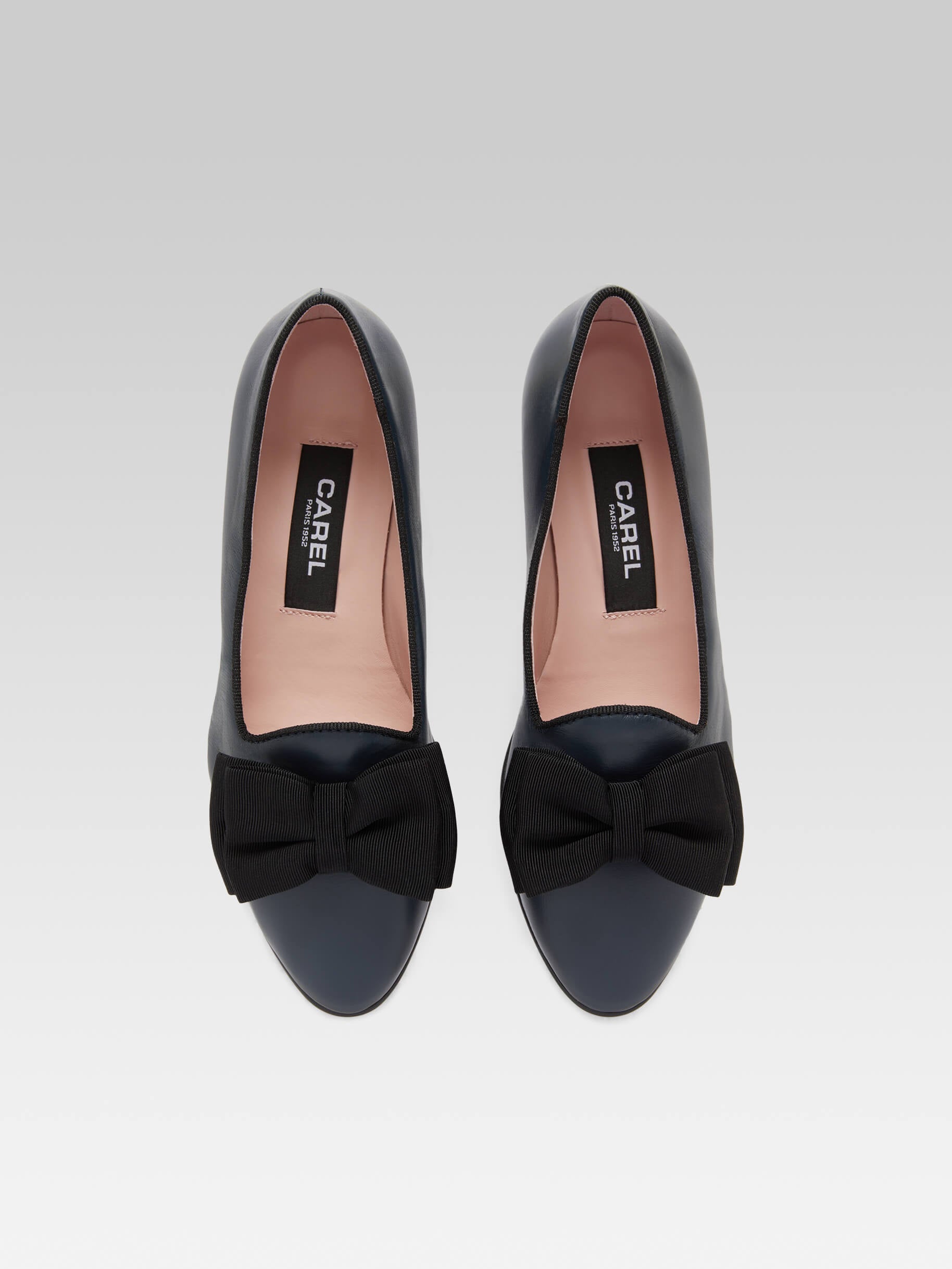 Marquis - Ballerines à noeud cuir bleu marine - Image numéro 3