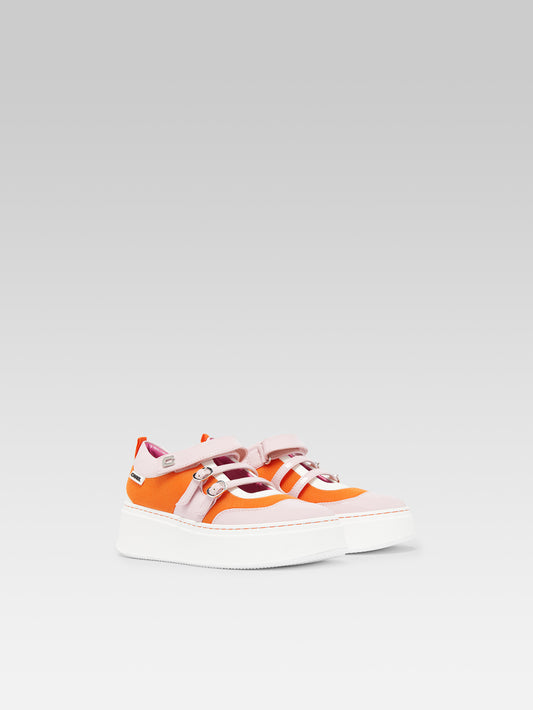 Baskina - Pink, orange and ivory patent eco sneakers - Image number 4