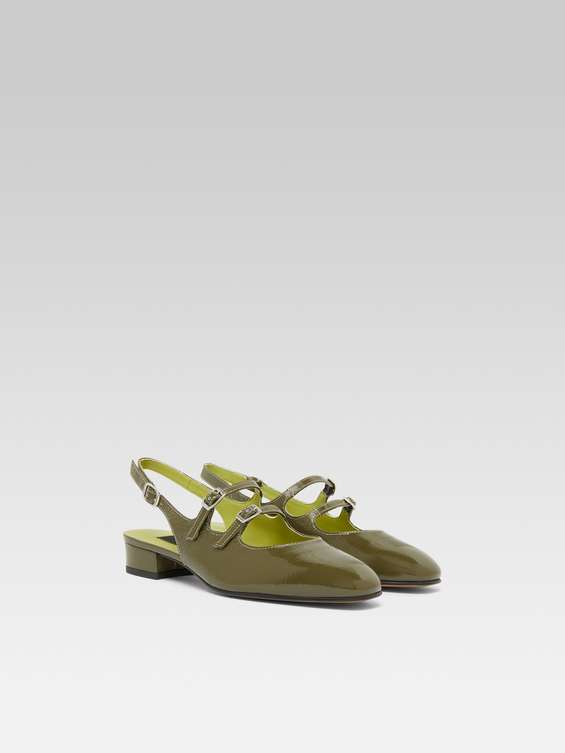 Peche - Babies slingback cuir naplack kaki - Image numéro 4