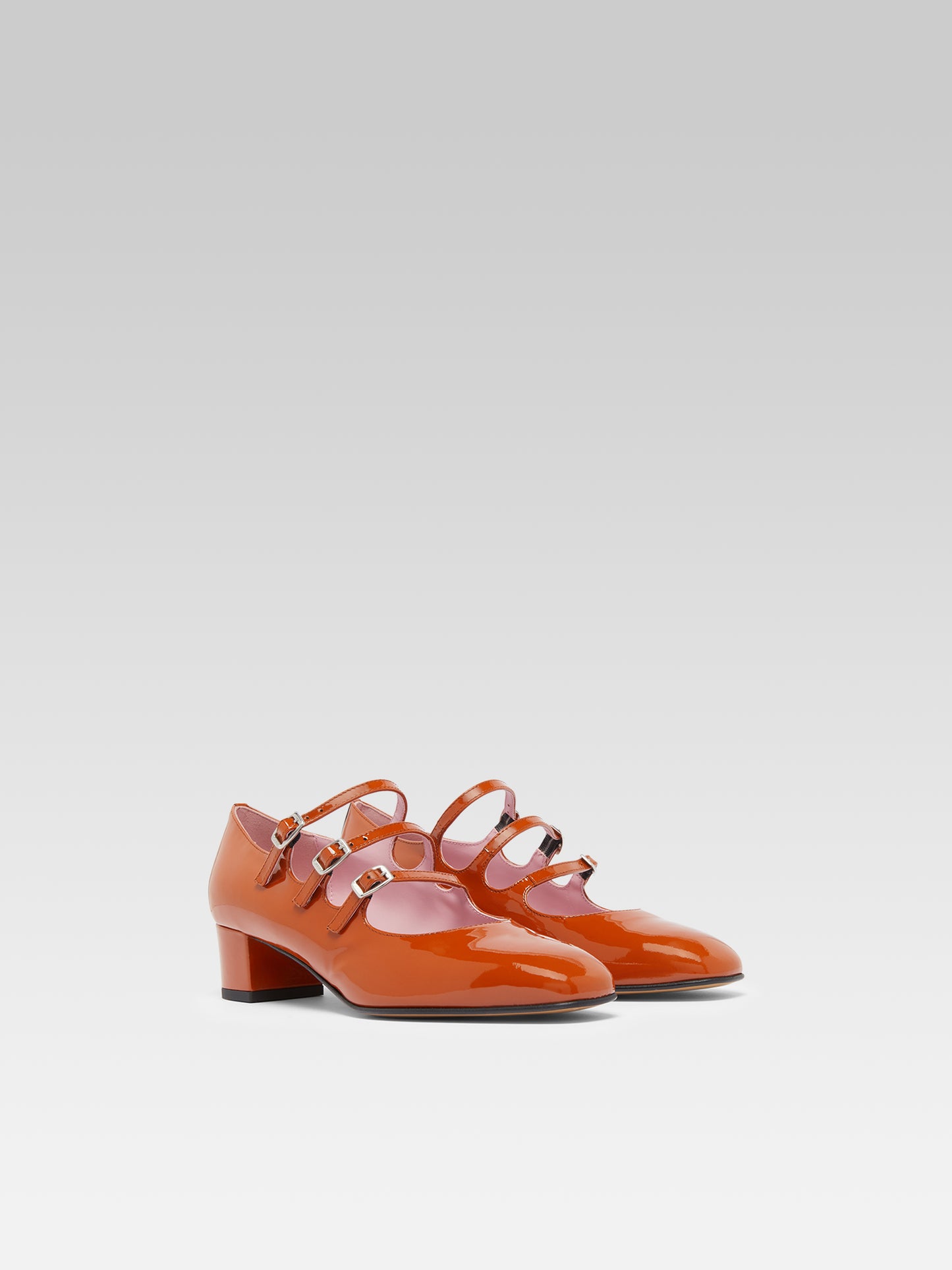 Kina - Escarpins babies cuir verni camel