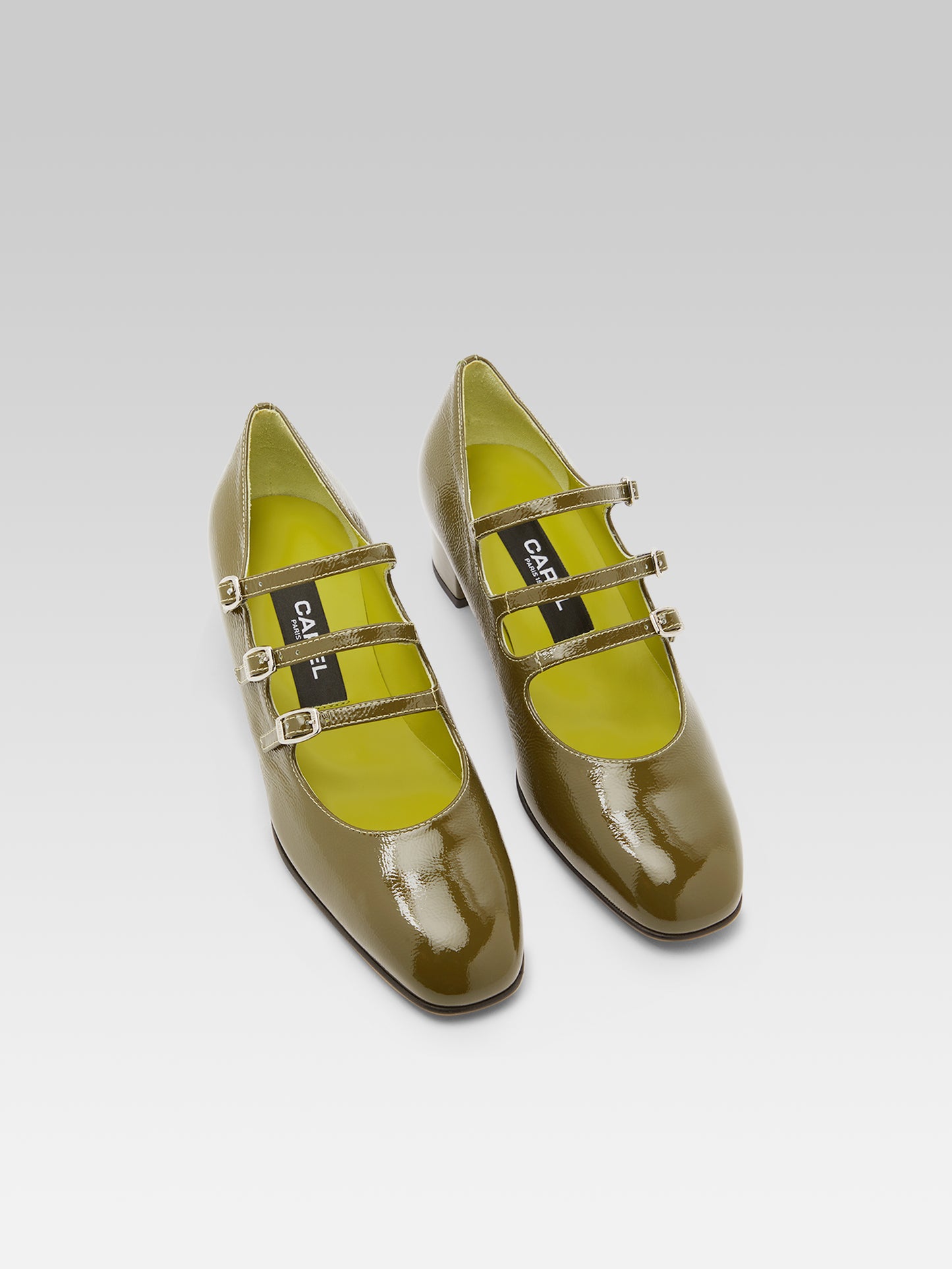 Kina - Escarpins babies cuir naplack kaki