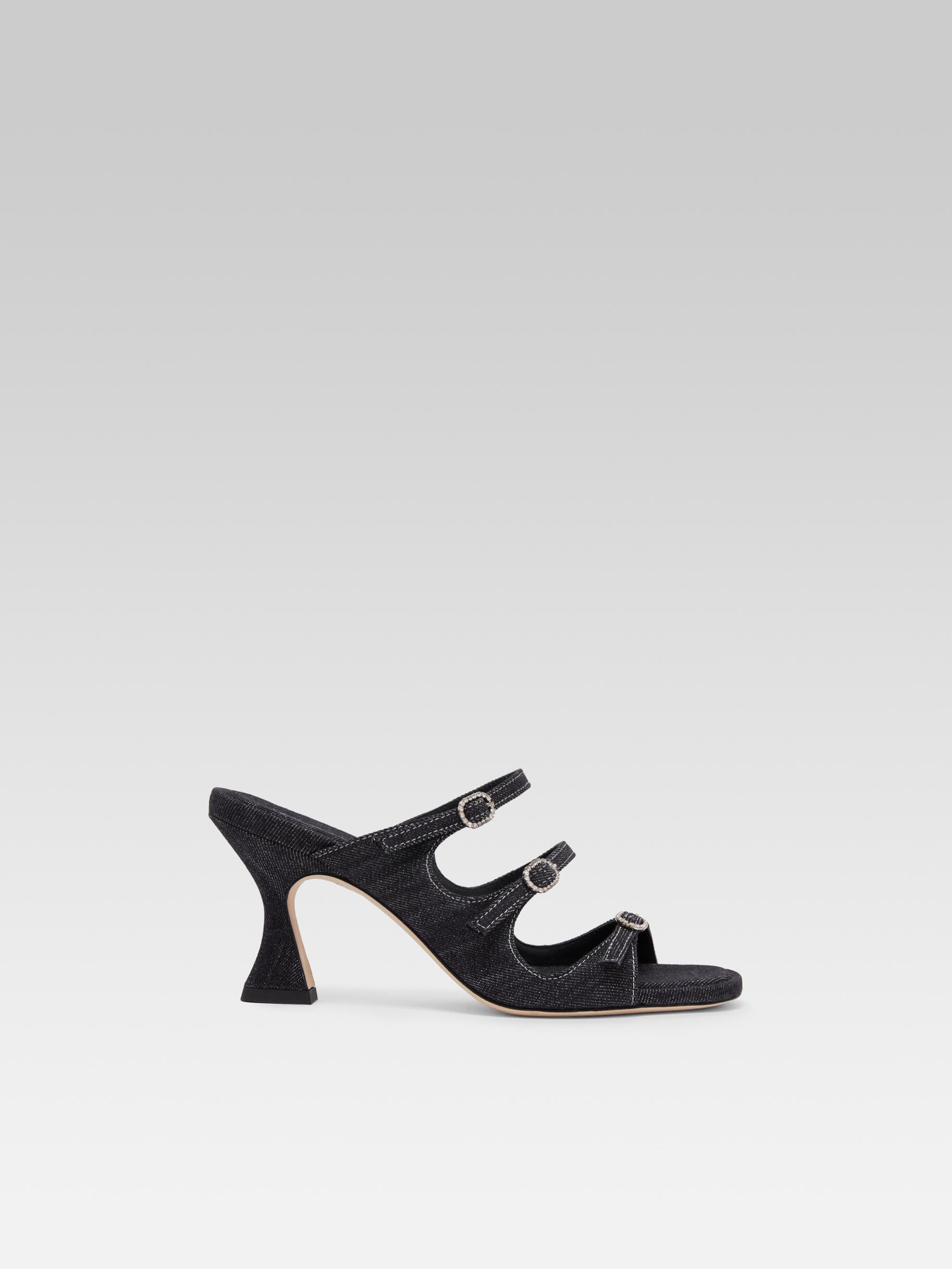 Kitty - Mules tissu jean brut
