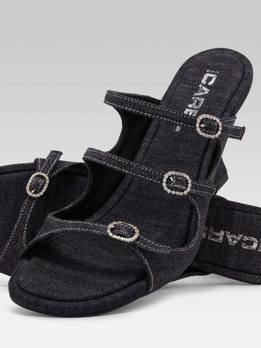 Kitty - Raw denim fabric mules - Image number 2