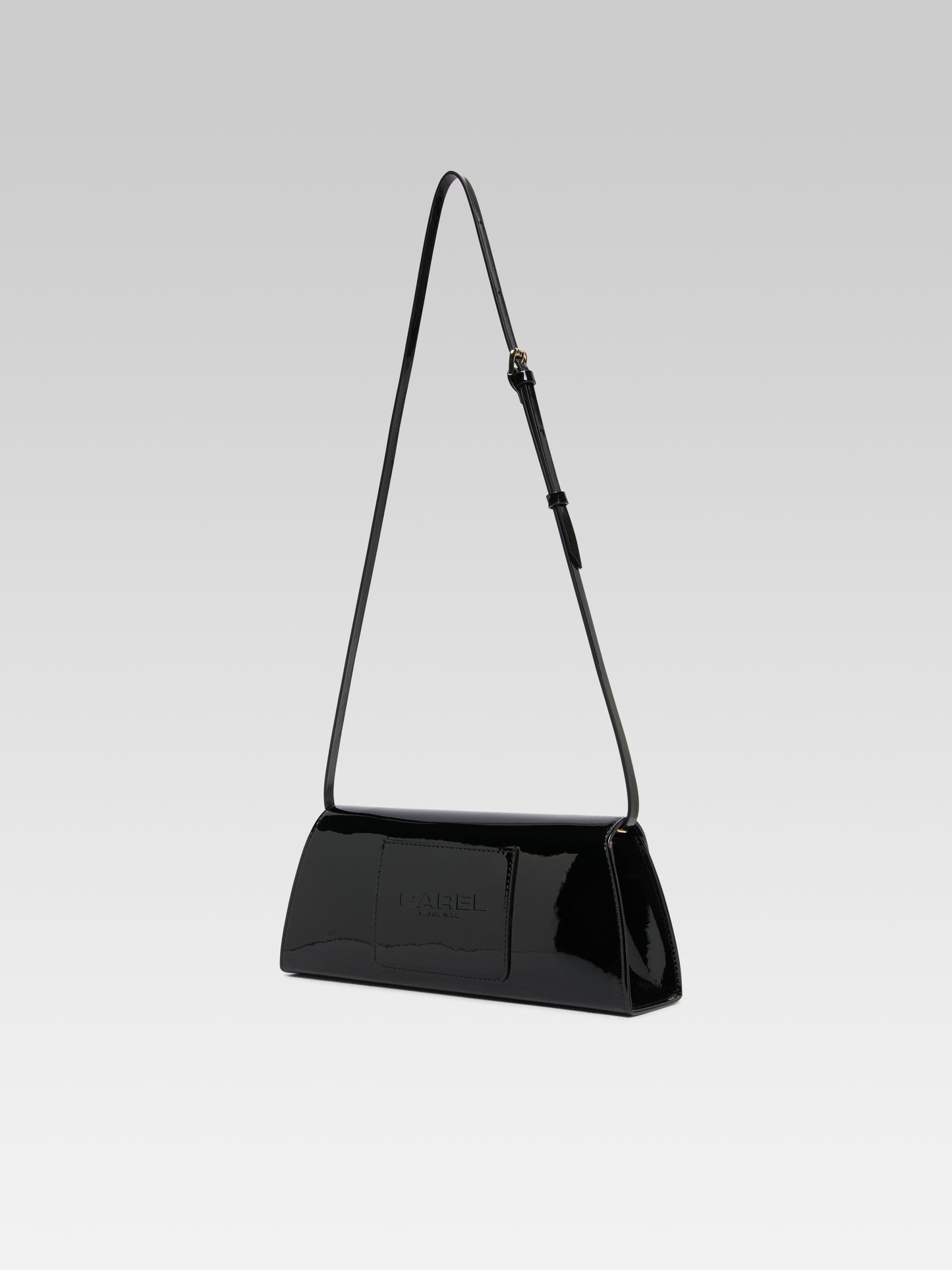 Madeleine - Sac épaule cuir verni noir