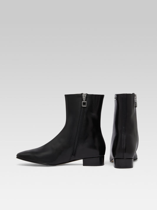 Aiglon - Black leather ankle boots - Image number 3