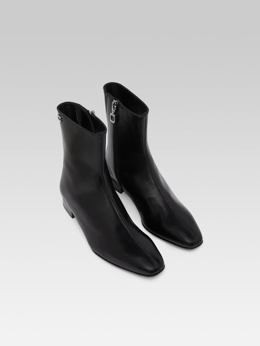 Aiglon - Black leather ankle boots - Image number 4