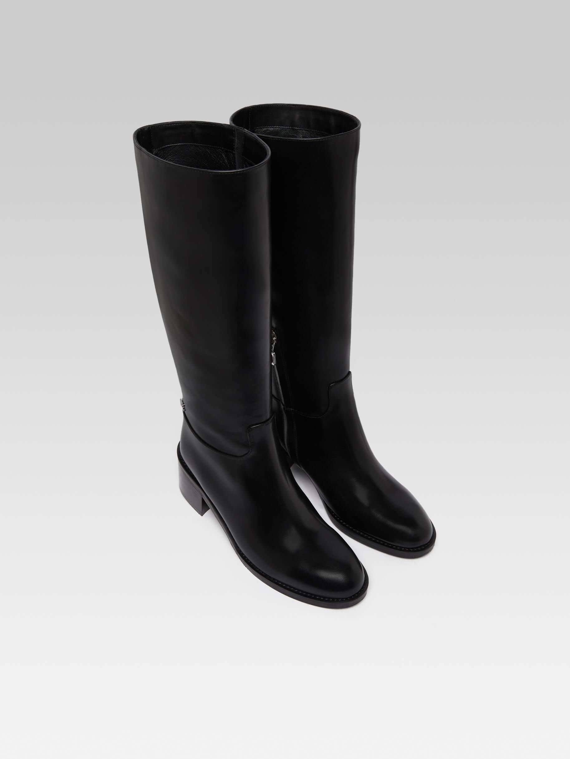 Brighton - Bottes cavalière cuir noir - Image numéro 5
