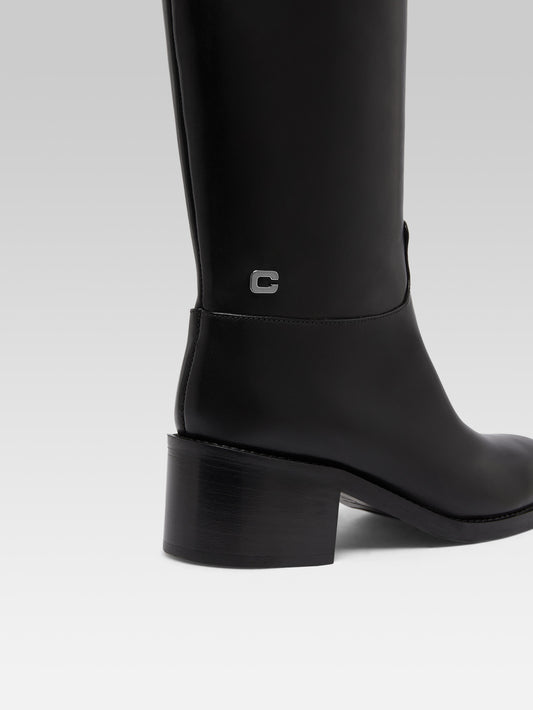 Brighton - Black leather riding boots - Image number 3
