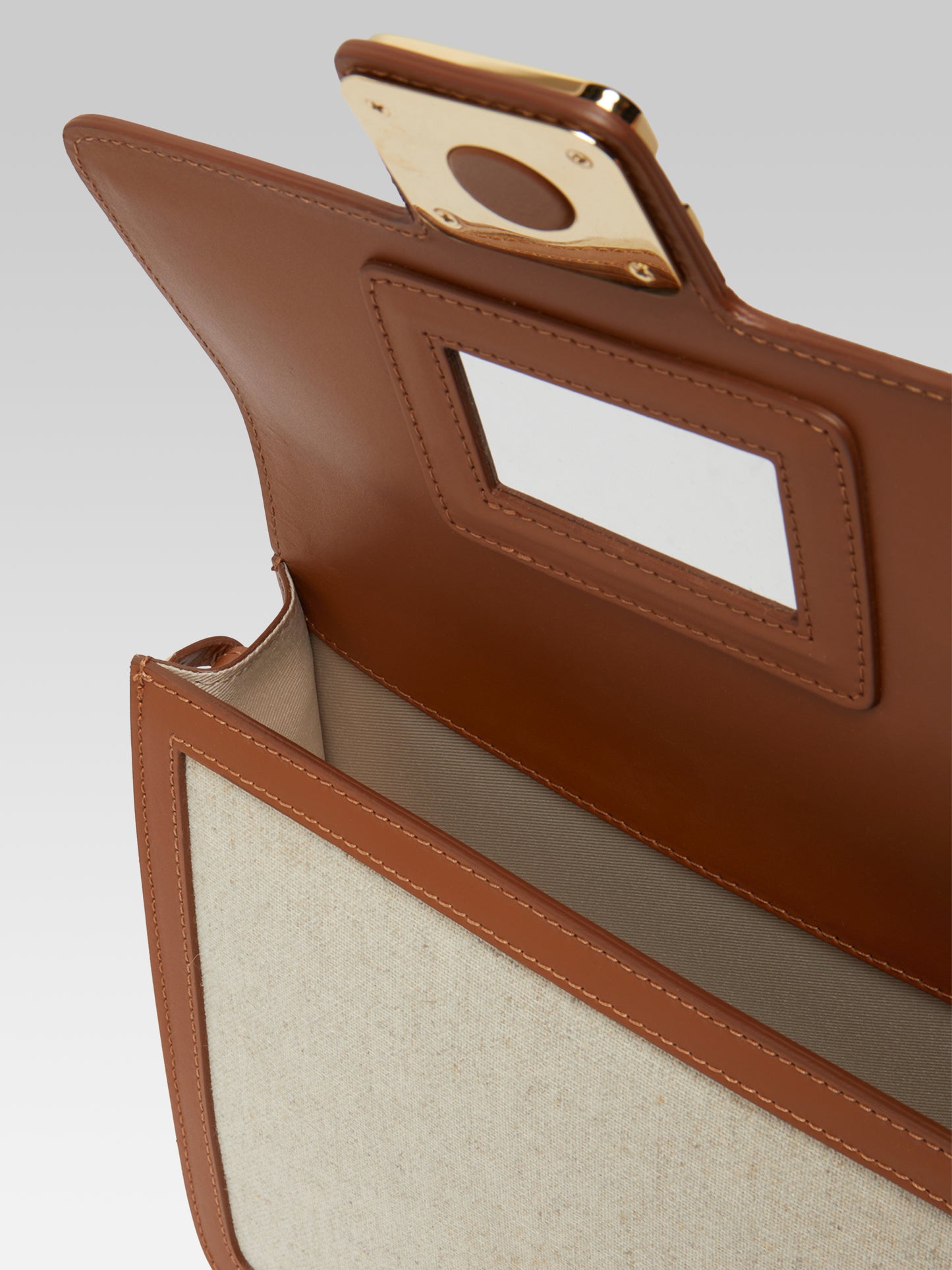 Sorbonne - Sac tissu écru et cuir camel