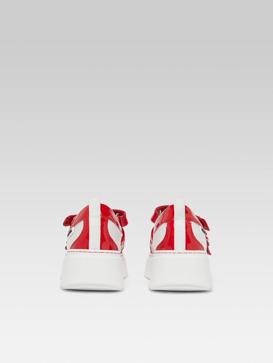 Baskina - Red and white patent eco sneakers - Image number 5