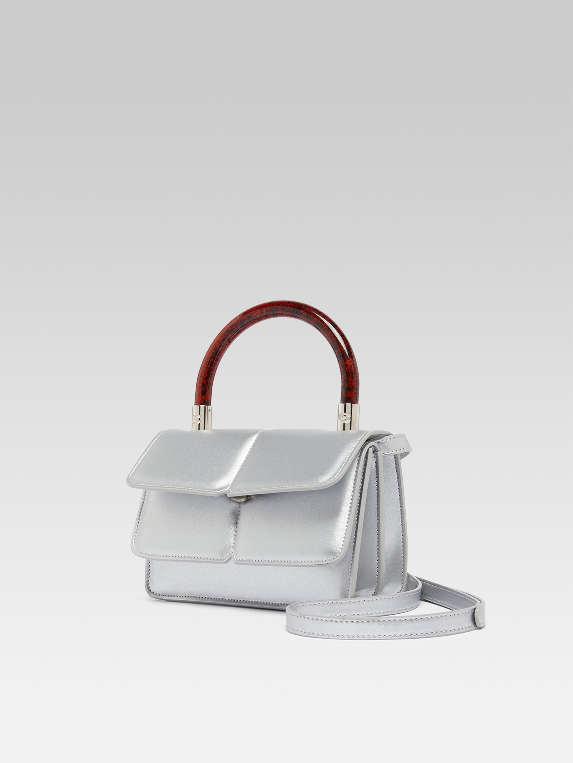 Simone - Silver Appleskin handbag - Image number 3