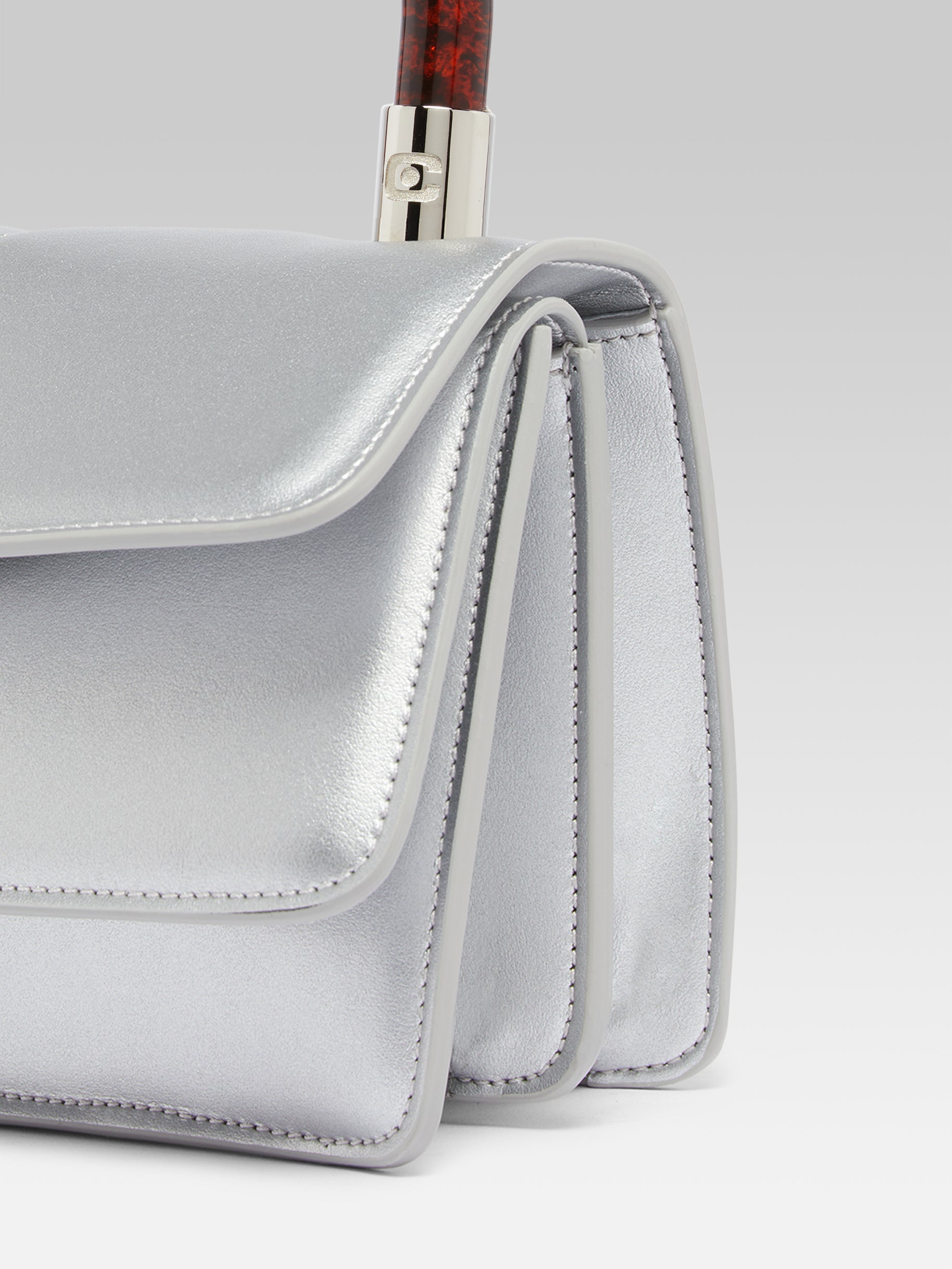 Simone - Silver Appleskin handbag - Image number 5