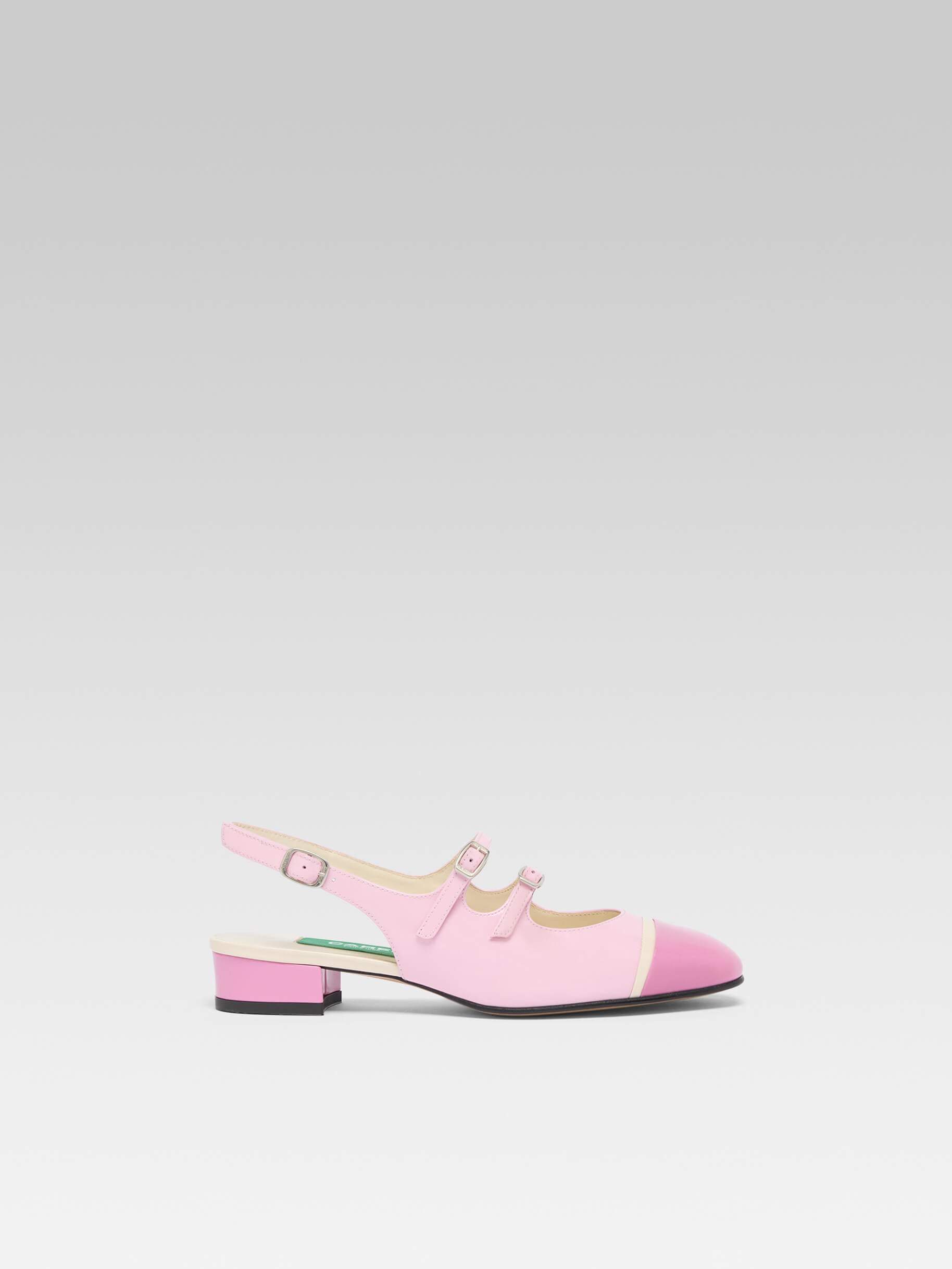 Litchy - Babies slingback cuir verni upcyclé bi-rose - Image numéro 1