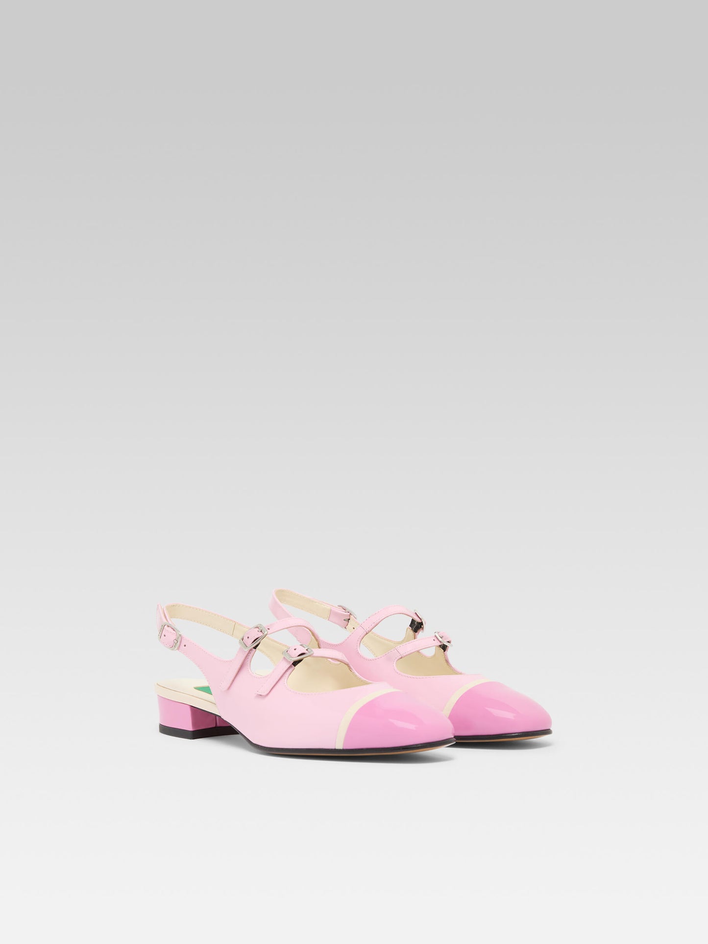Litchy - Babies slingback cuir verni upcyclé bi-rose