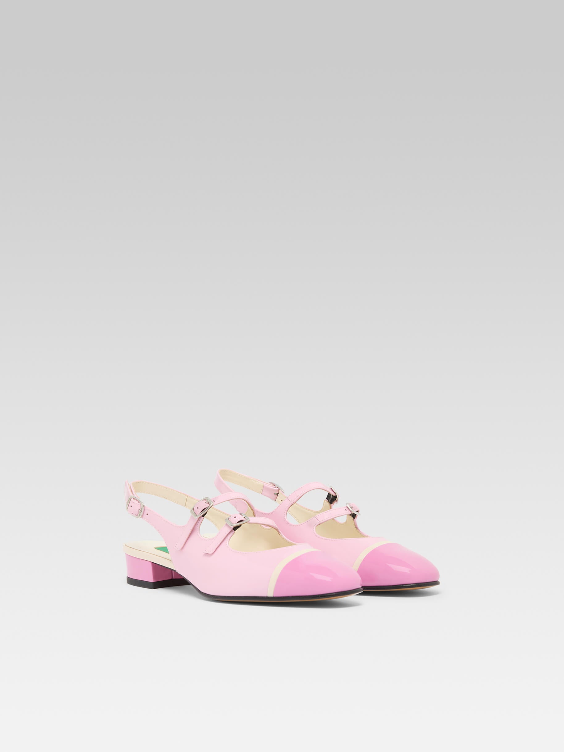 Litchy - Babies slingback cuir verni upcyclé bi-rose - Image numéro 2