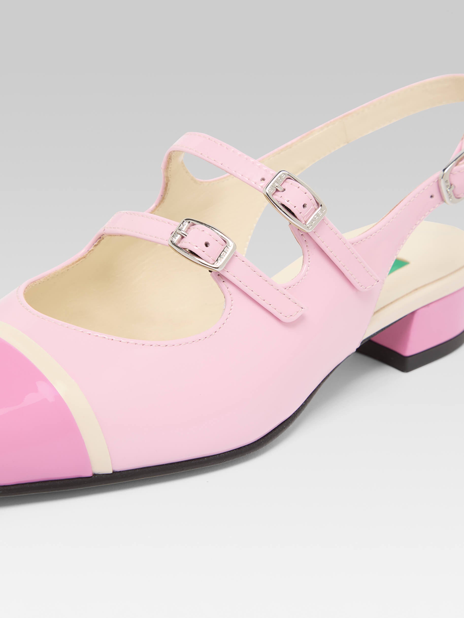 Litchy - Babies slingback cuir verni upcyclé bi-rose - Image numéro 4