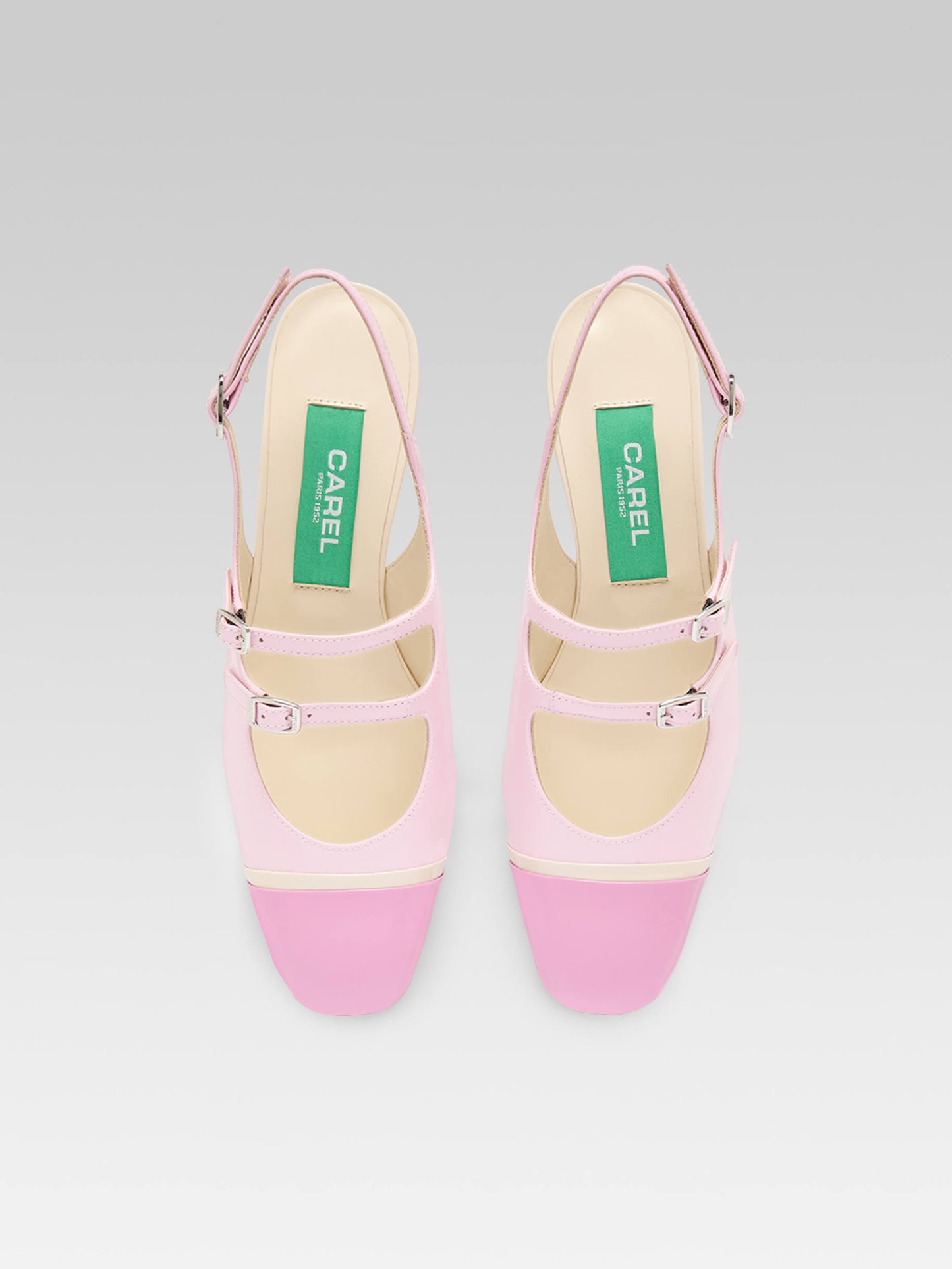 Litchy - Babies slingback cuir verni upcyclé bi-rose
