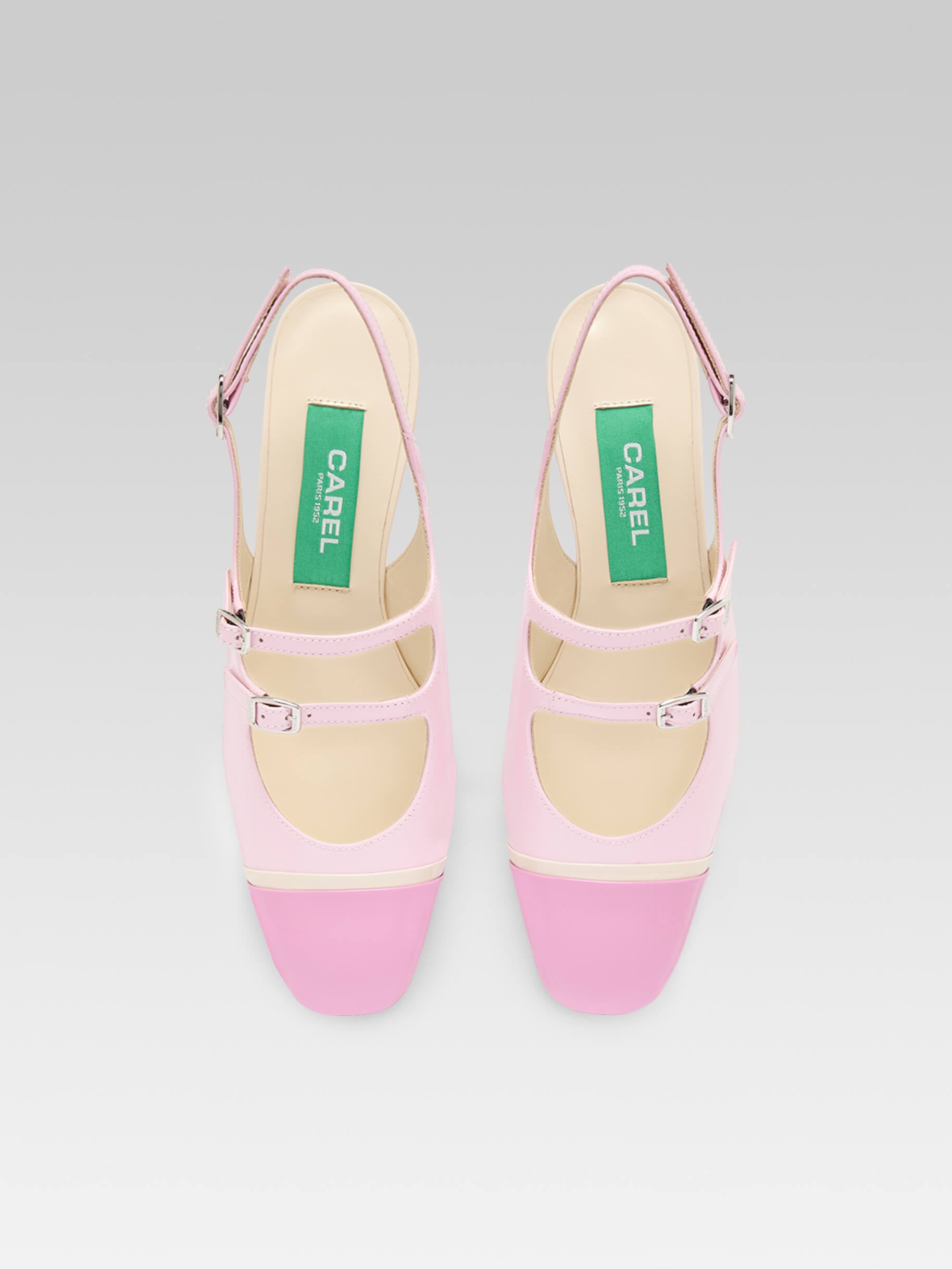 Litchy - Babies slingback cuir verni upcyclé bi-rose - Image numéro 3