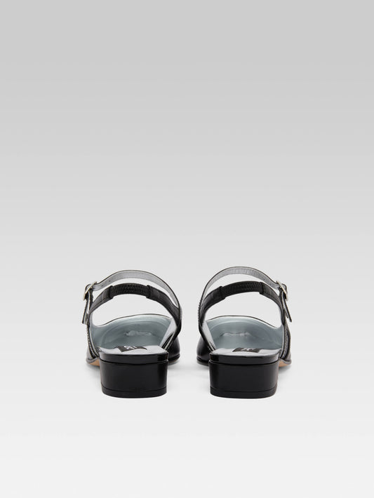 Oceano - Black leather and black patent leather slingback - Image number 7