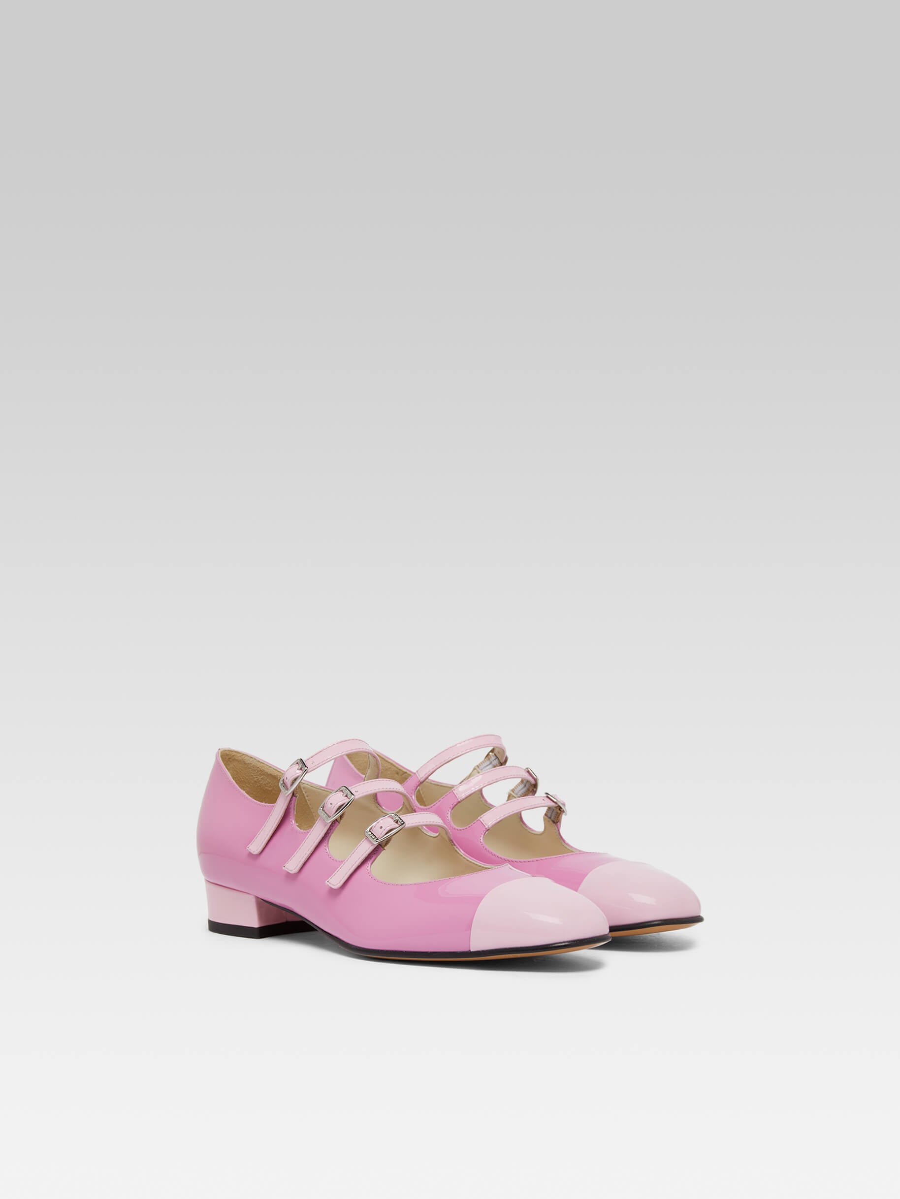 Julia - Bi-pink upcycled patent leather Mary Janes ballet flats - Image number 5