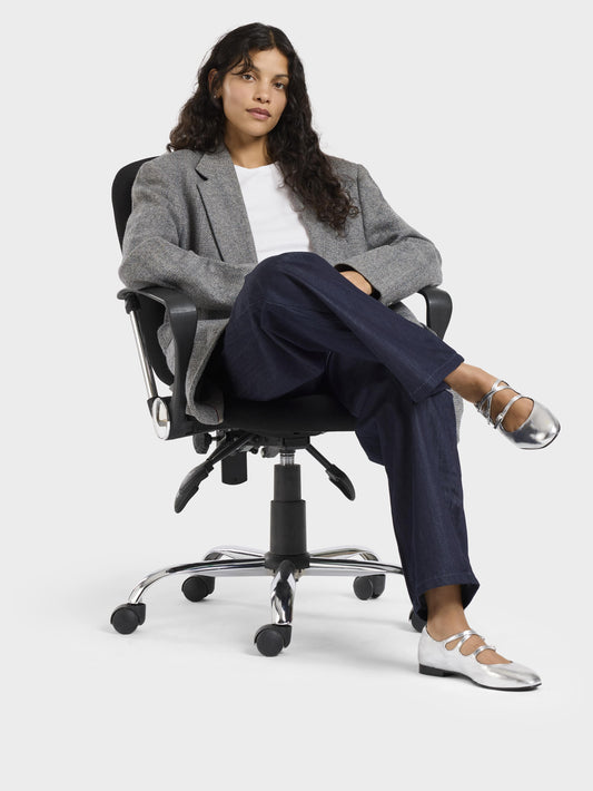 Ariana s - Silver laminated leather Mary Jane ballet flats - Image number 3