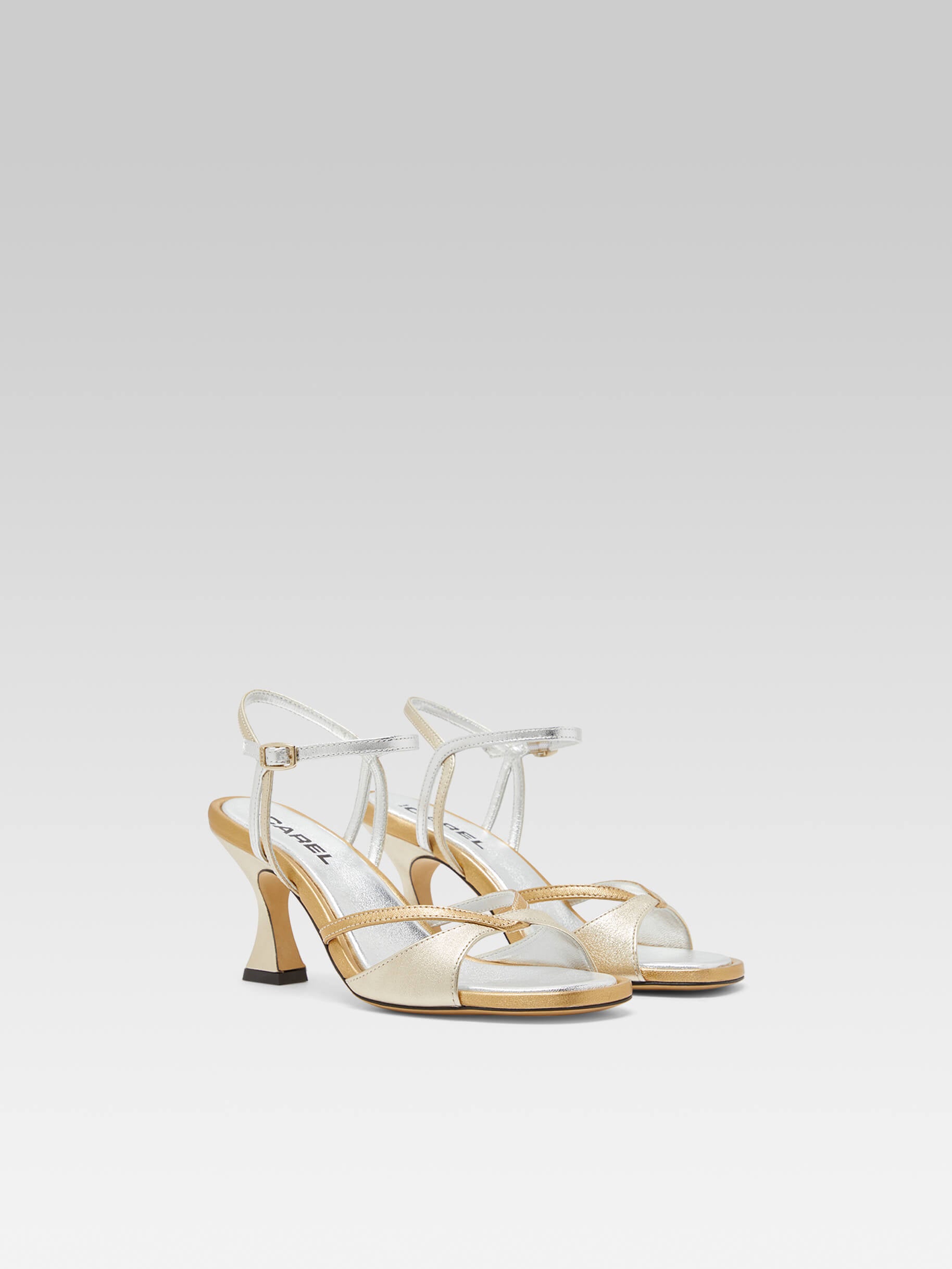 Apollo - Platinum multi-laminated leather sandals - Image number 4