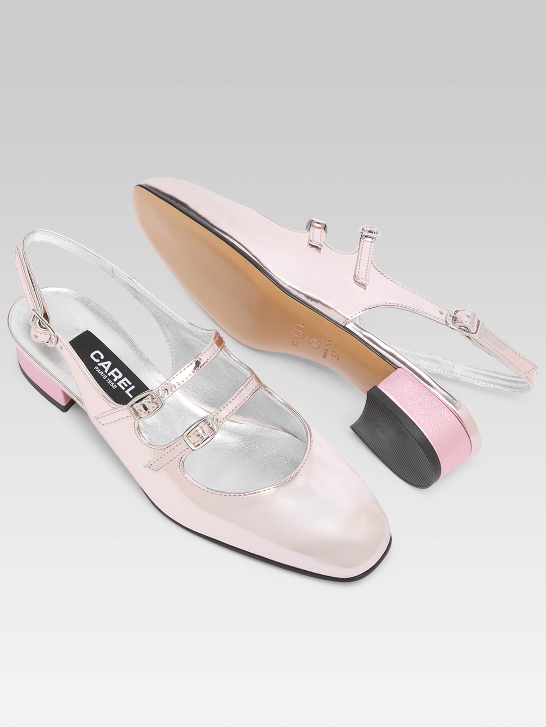 Peche - Babies slingback cuir verni reflex rose - Image numéro 5