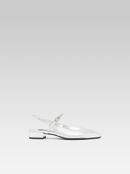 Oceano - Bi-silver leather slingback – Carel Paris