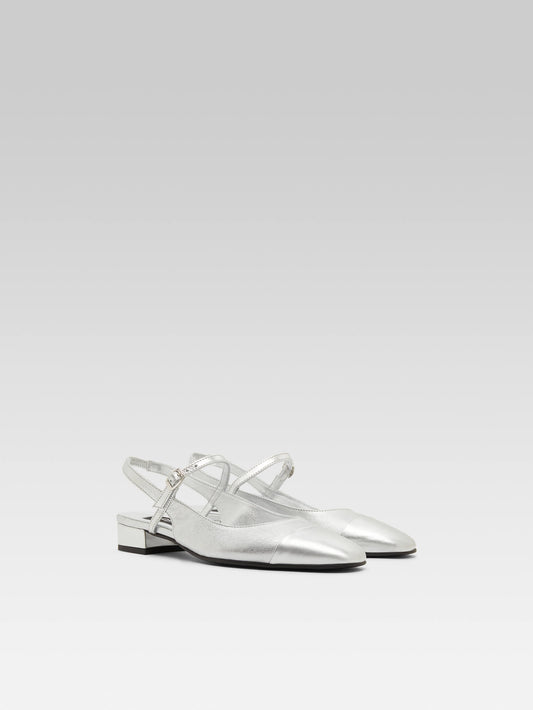 Oceano - Bi-silver leather slingback - Image number 3