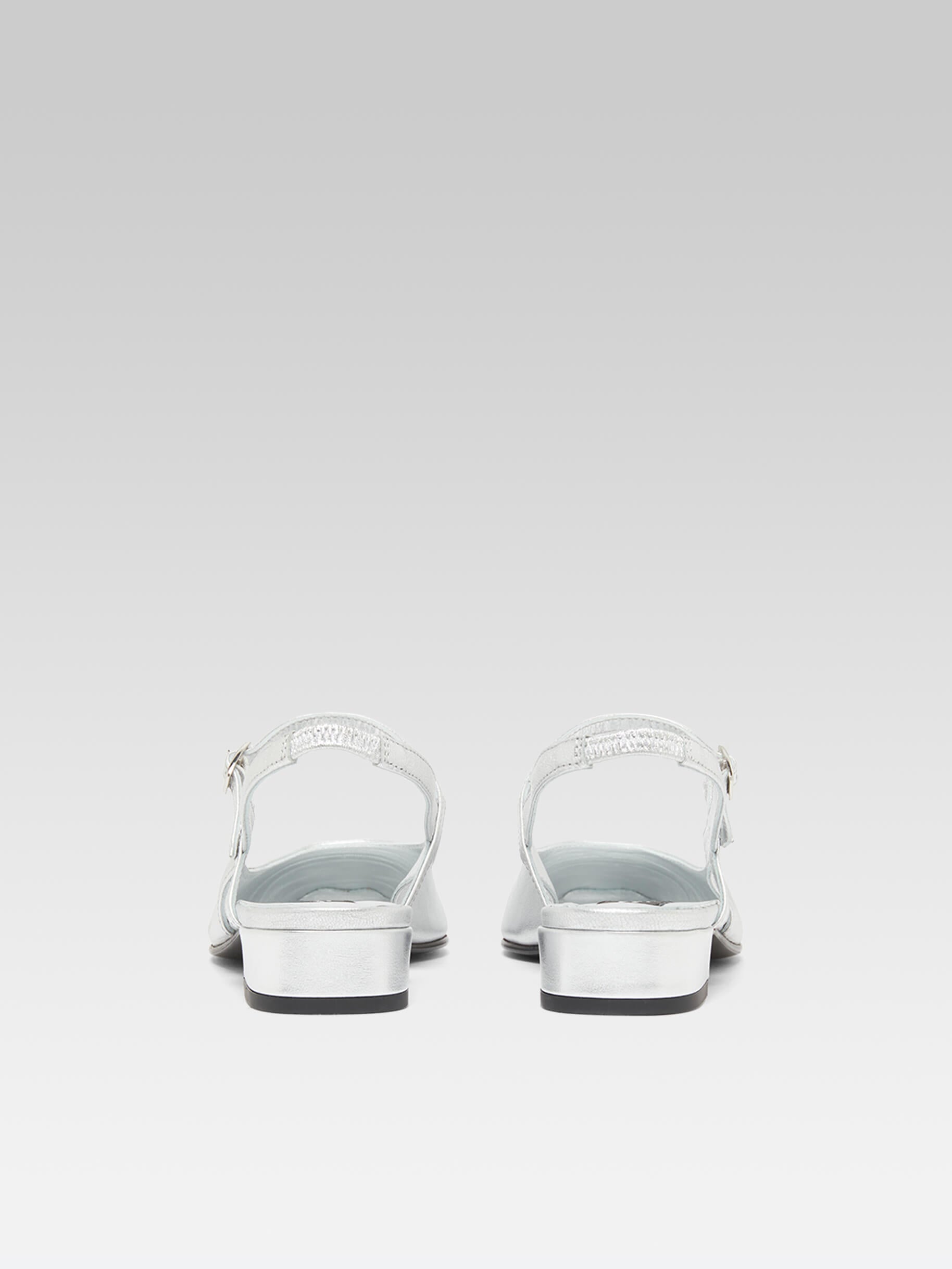 Oceano - Slingback cuir bi-argent - Image numéro 5