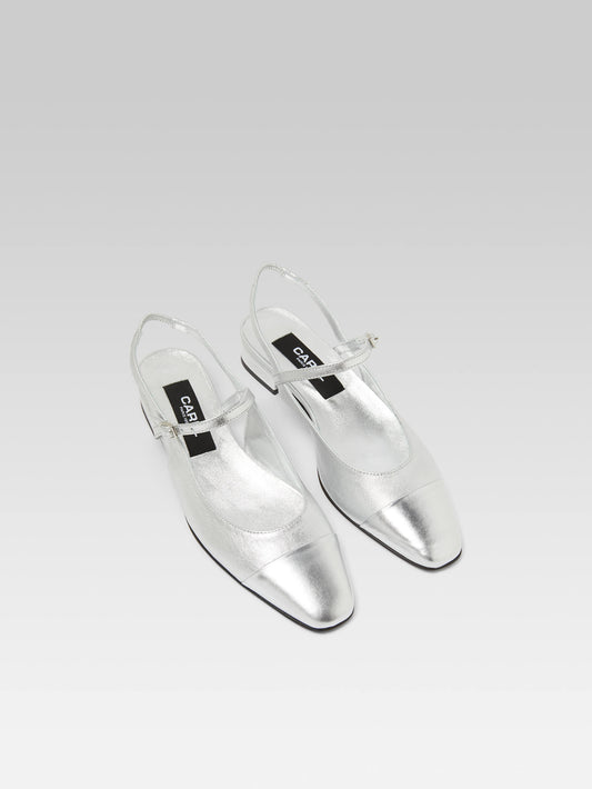 Oceano - Bi-silver leather slingback - Image number 2