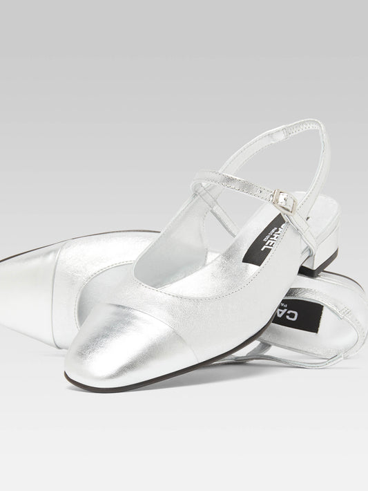 Oceano - Bi-silver leather slingback - Image number 4