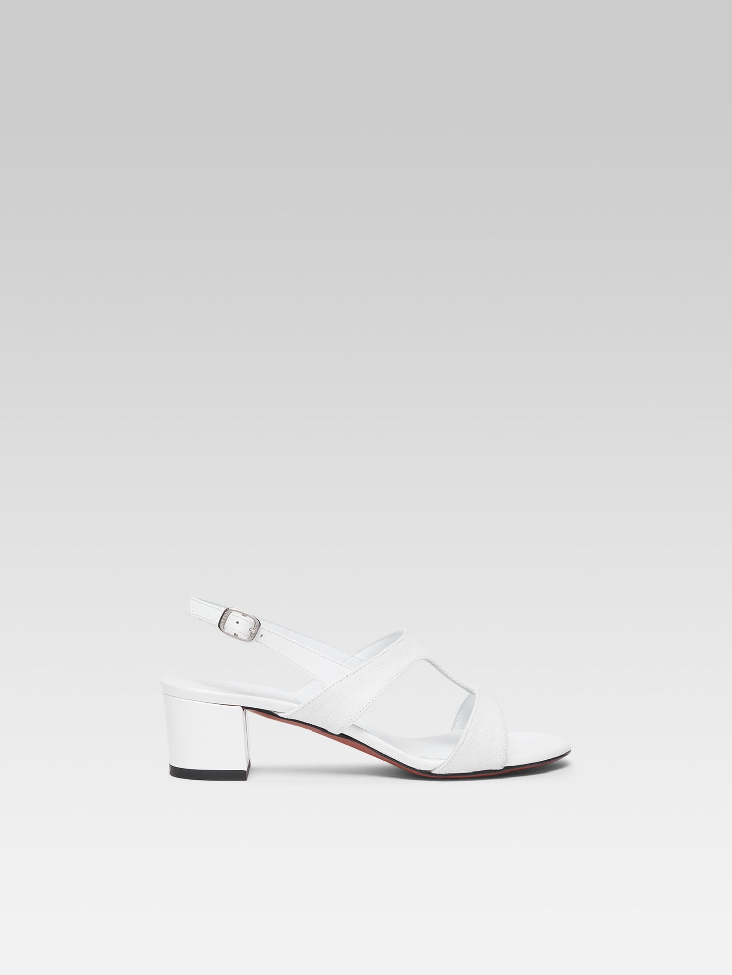 Romy - White fabric sandals