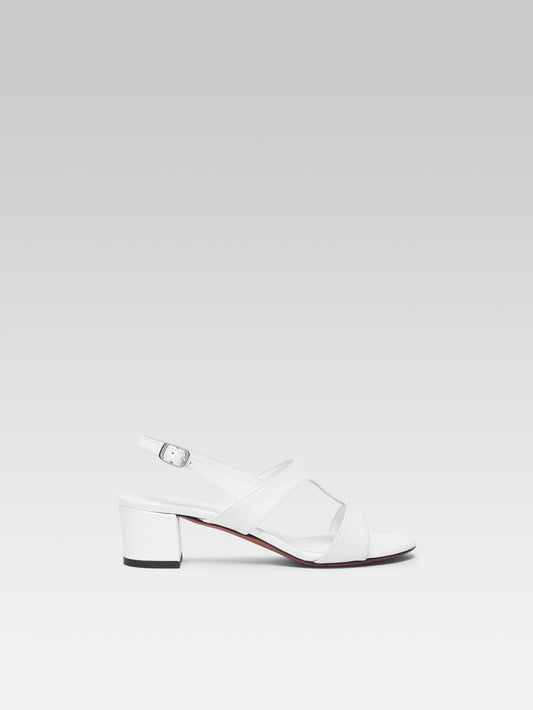 Romy - White fabric sandals