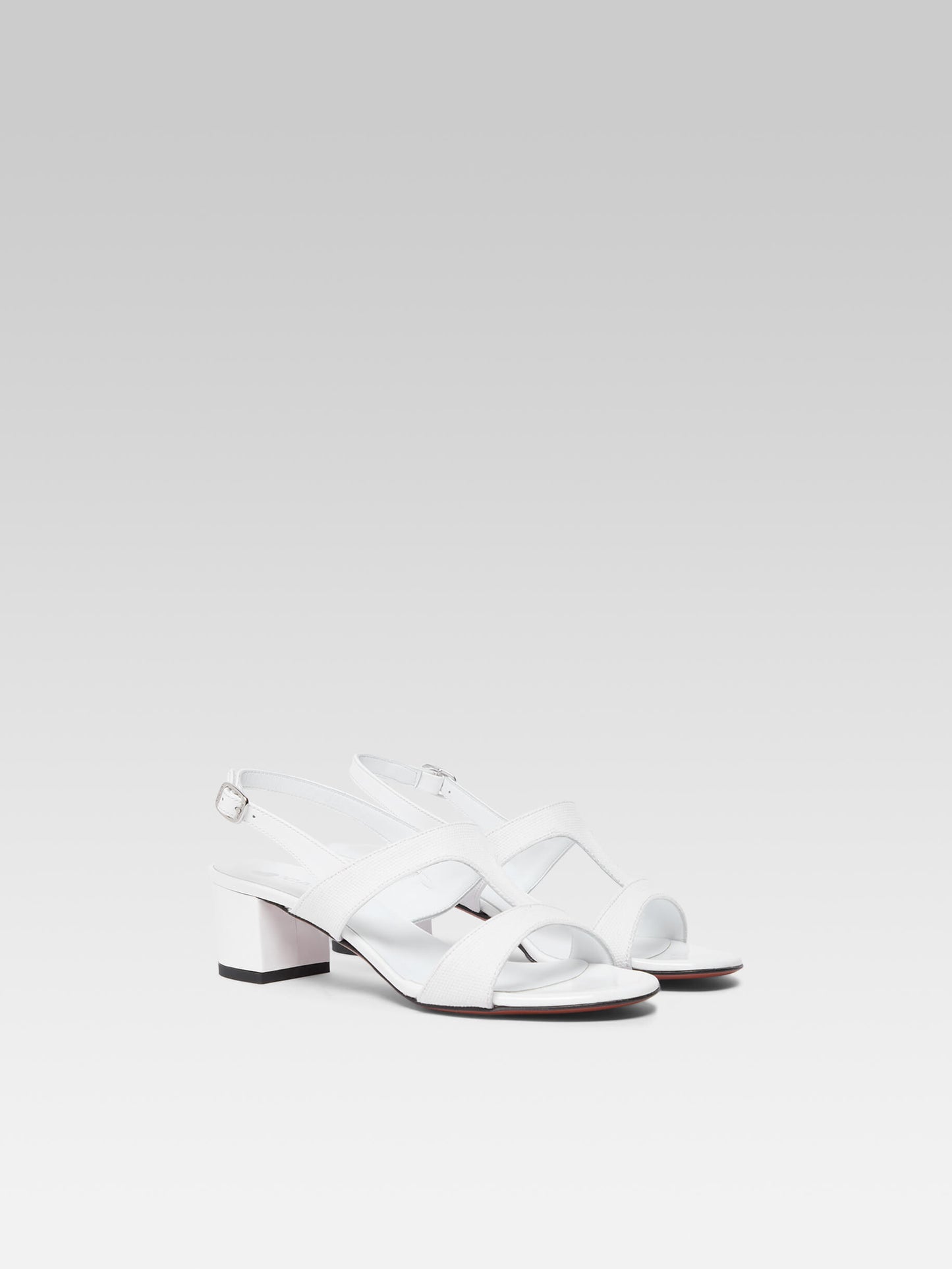Romy - White fabric sandals