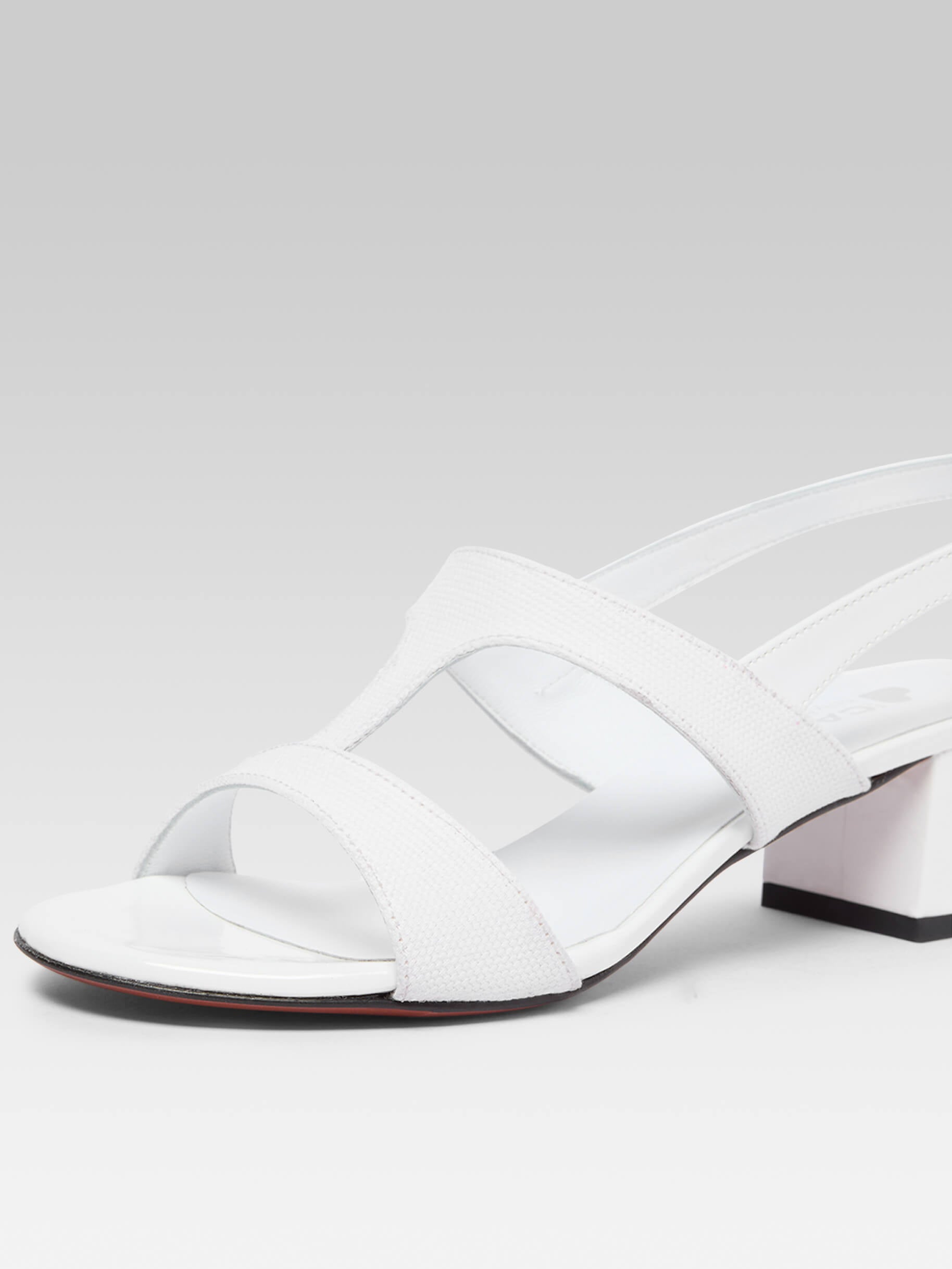 Romy - White fabric sandals - Image number 2