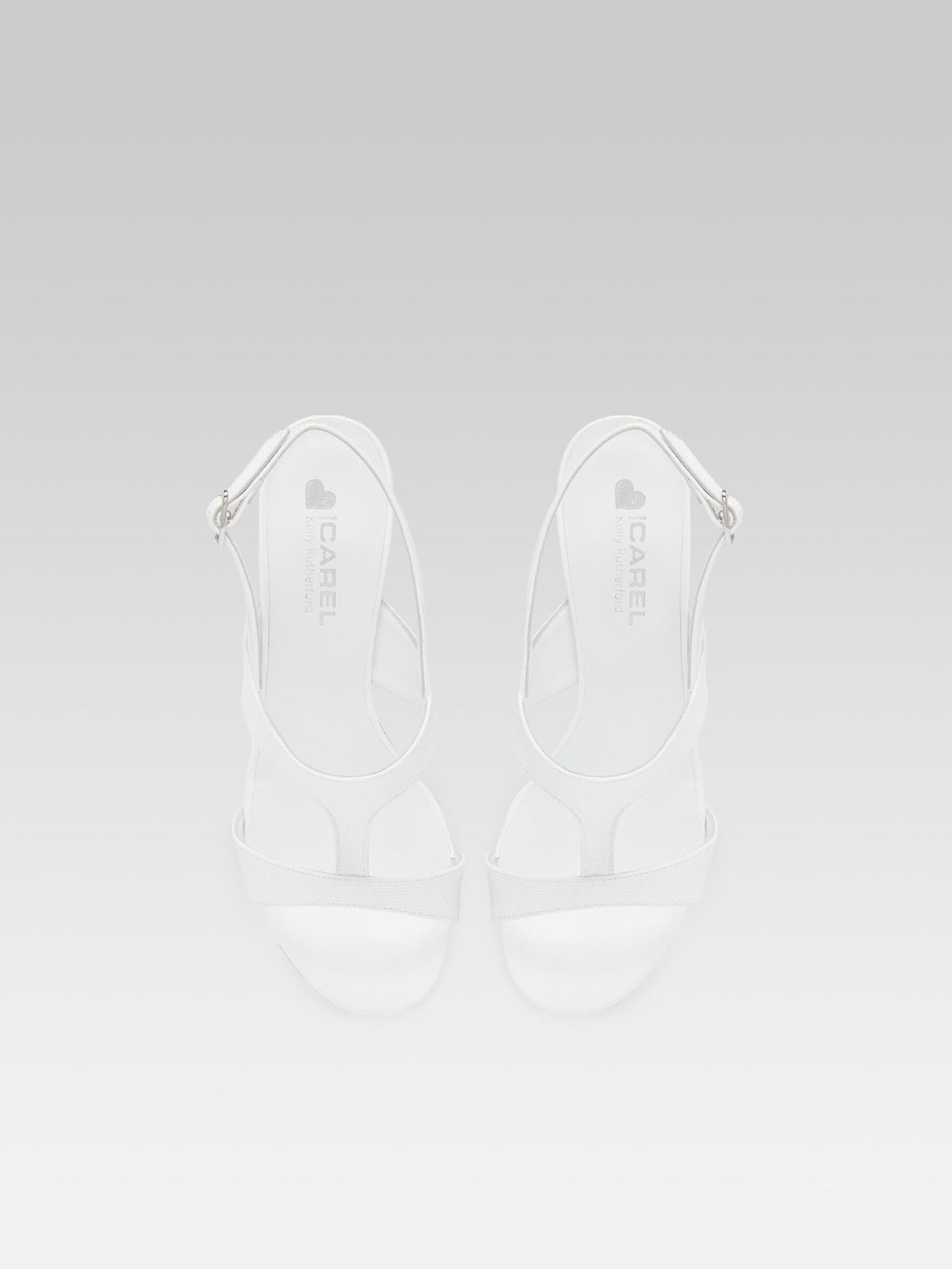 Romy - White fabric sandals