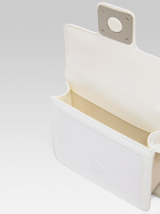Mini Sorbonne - White fabric and patent leather bag  - Image number 2