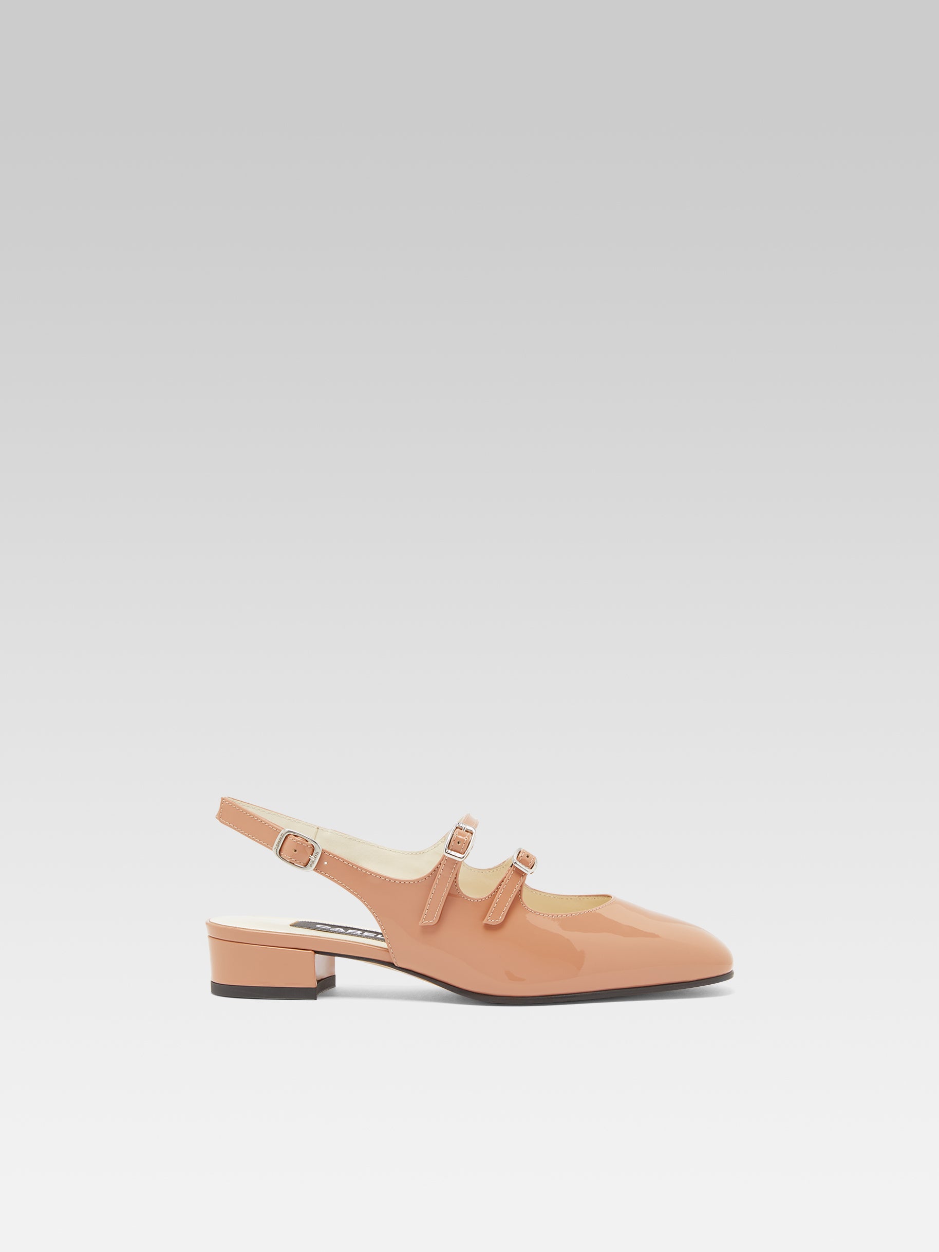 Peche - Toffee upcycled patent leather slingback Mary Janes - Image number 1