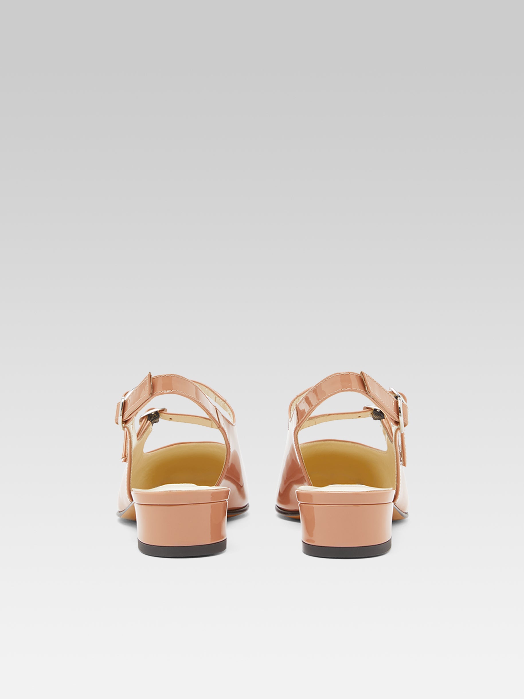 Peche - Toffee upcycled patent leather slingback Mary Janes - Image number 5